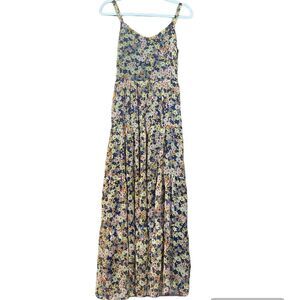 Rachel Zoe Maxi Floral Tiered Smocked Sleeveless Summer Dress Women's Size 2